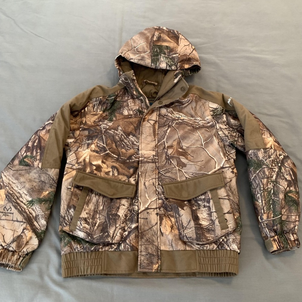 Field‎ & Stream Jacket Youth Medium Brown Camo Hooded Insulated Hunting Parka